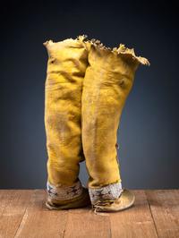 Comanche Beaded Hide Boot Moccasins