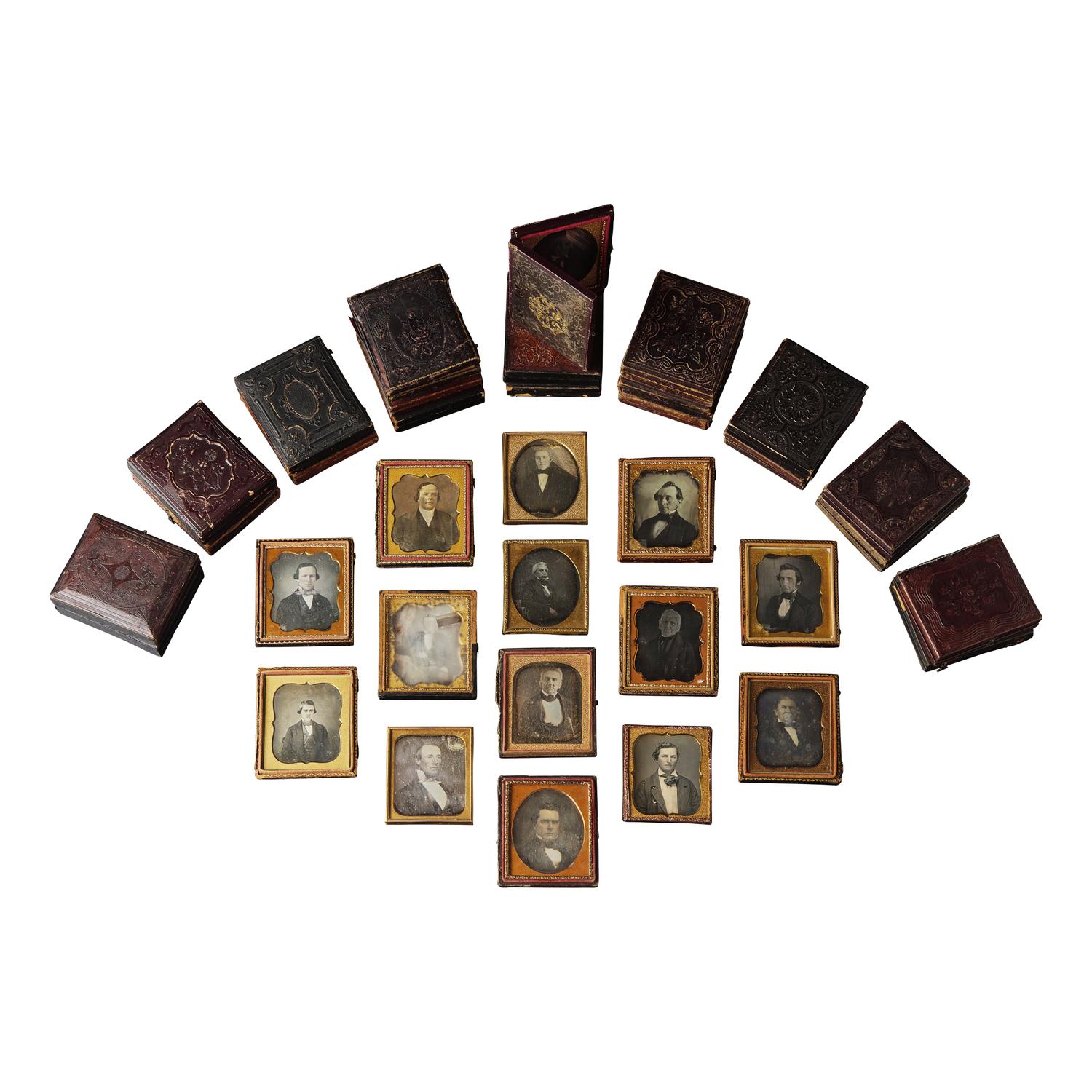 [Early Photograph] Group of 35 Sixth Plate Daguerreotypes of Men