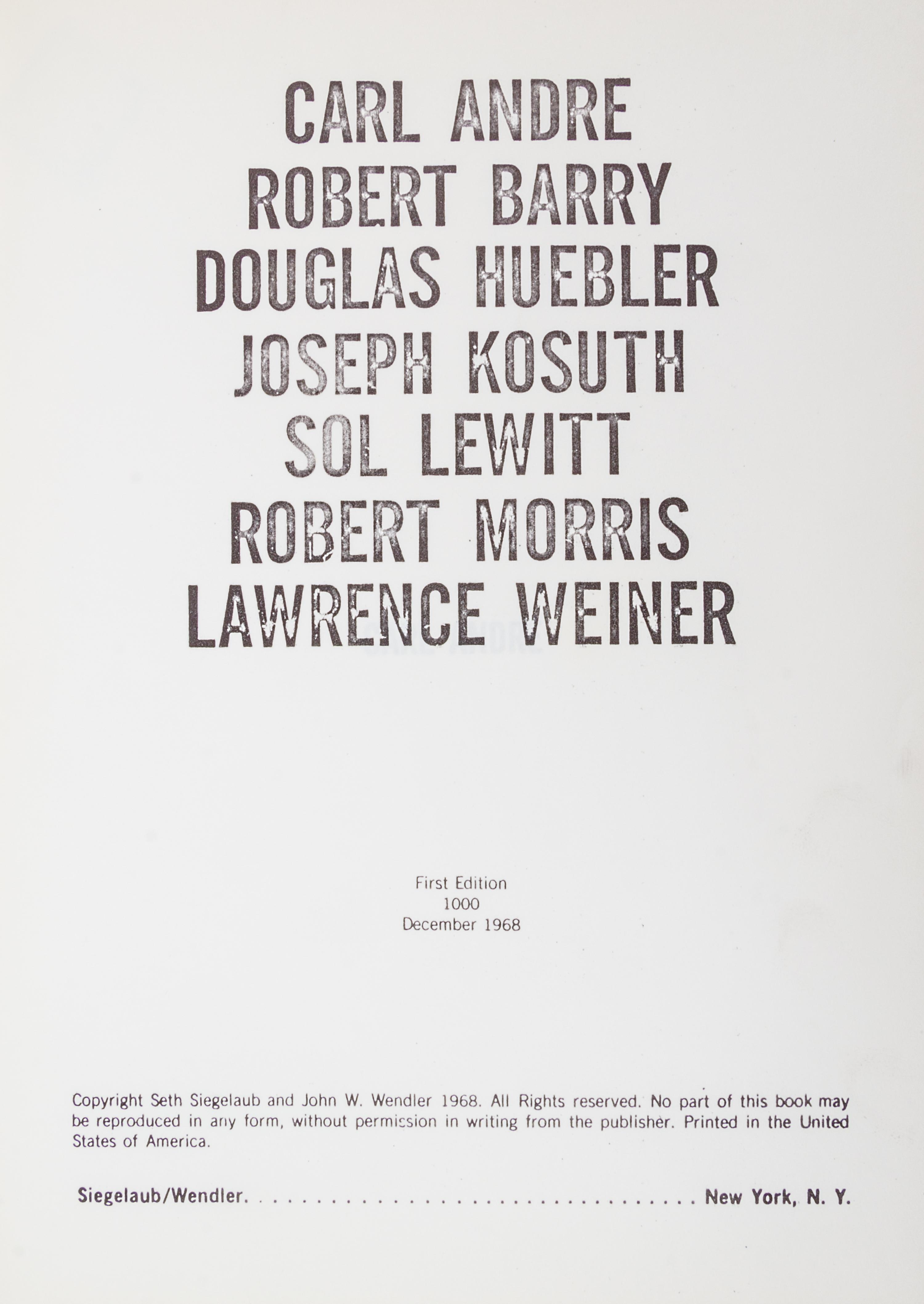 (LEWITT, SOL, et al.) SIEGELAUB AND WENDLER, pubs. [Xerox Book]. NY, 1968.