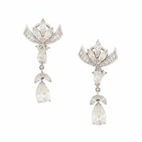 PLATINUM AND DIAMOND DROP EARRINGS