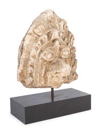 A Mexican Cast Stone Architectural Ornament on a Later Base