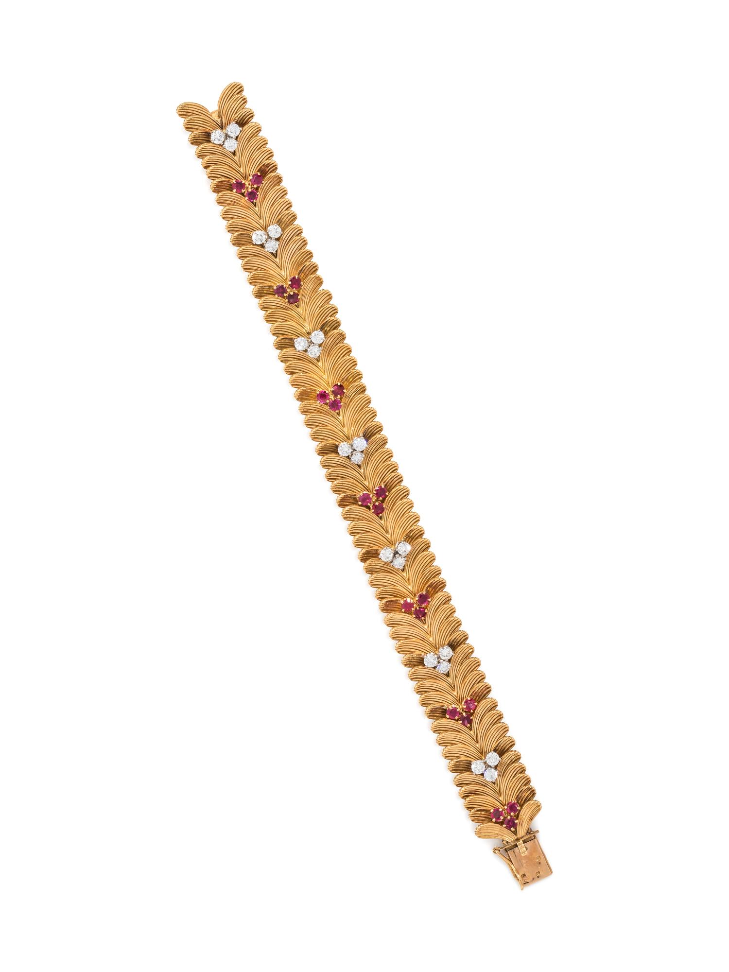 MELLERIO, FRENCH, RUBY AND DIAMOND BRACELET