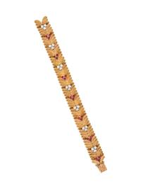 MELLERIO, FRENCH, RUBY AND DIAMOND BRACELET