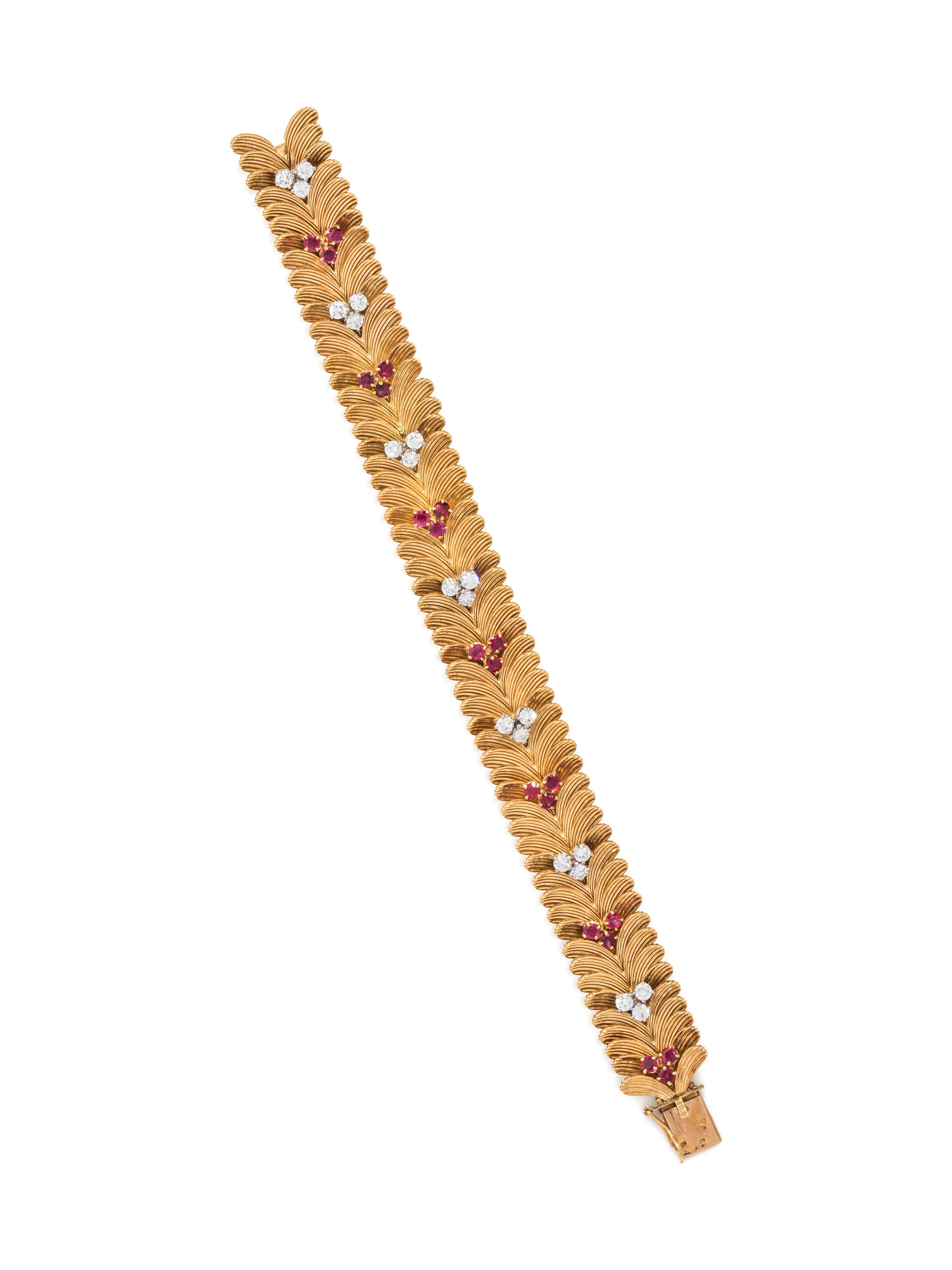 MELLERIO, FRENCH, RUBY AND DIAMOND BRACELET
