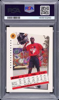 A 1991 Skybox Michael Jordan Signed Autograph Basketball Card No. 39 (PSA 7 AUTO) — Autograph obtained from Jordan by Make-A-Wish child in 1992 at Chicago Stadium