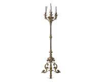 An Impressive Seven-Light Bronze Torchiere Used at Independence Hall, Philadelphia, PA, Circa 1930-1956