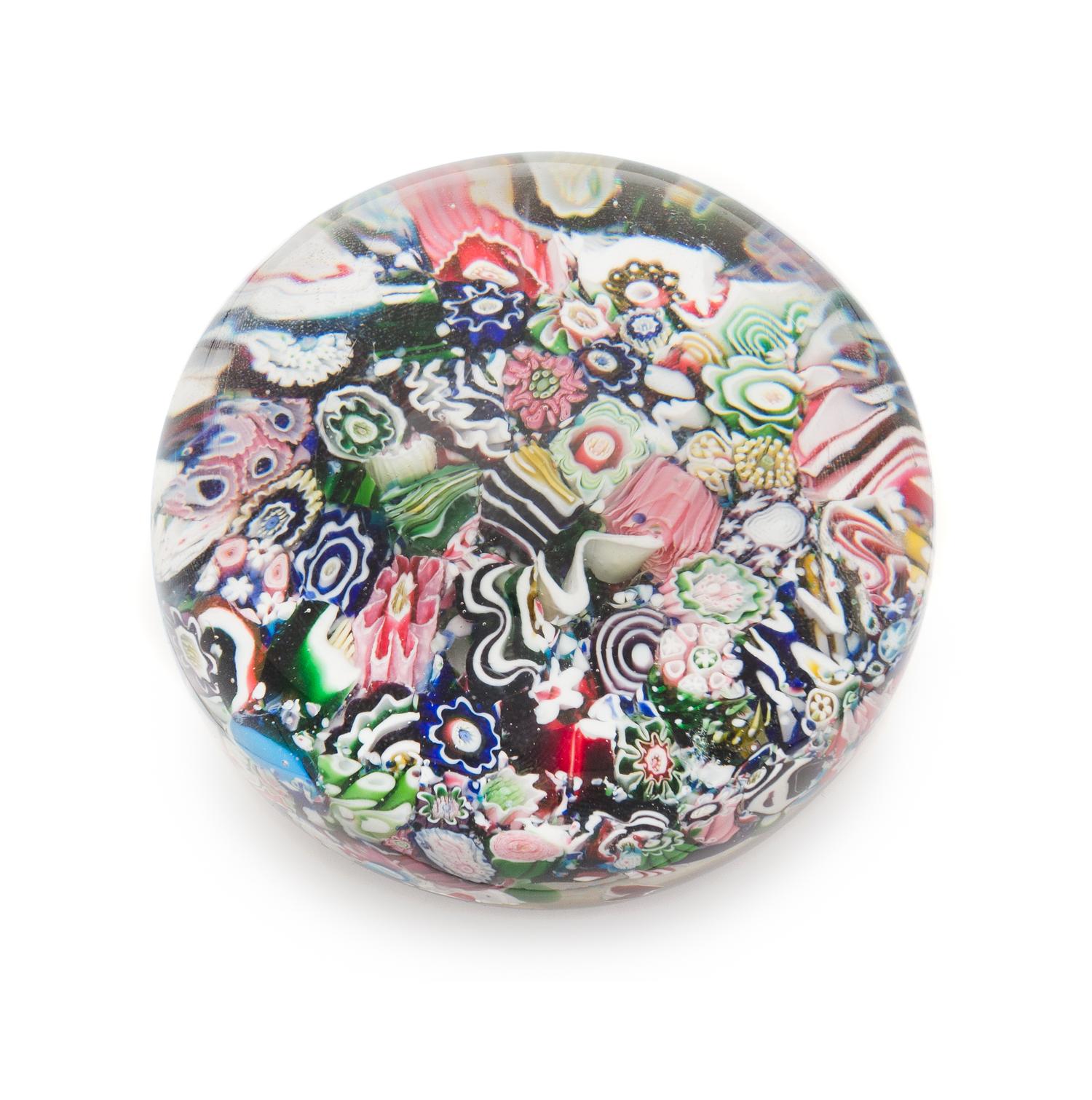 Clichy, France, 19TH CENTURY, a pink & green rose paperweight