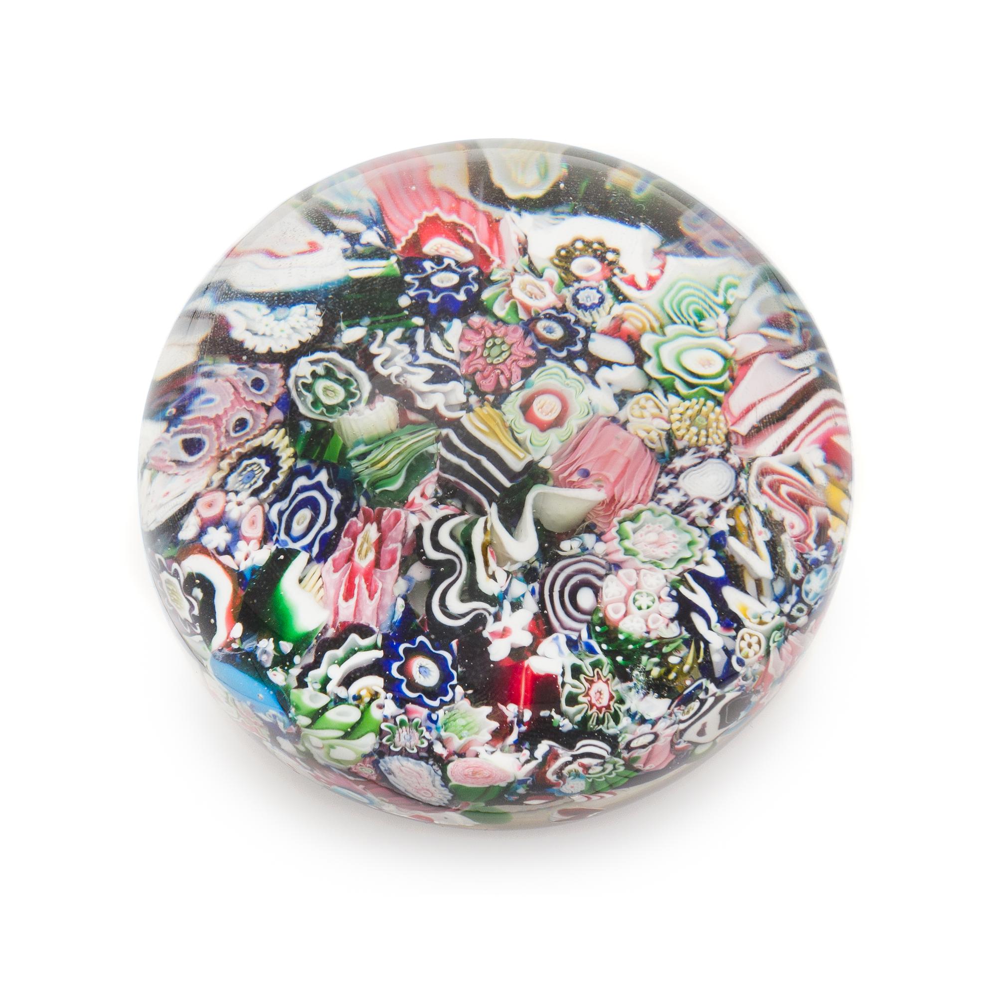 Clichy, France, 19TH CENTURY, a pink & green rose paperweight