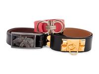 Three Designer Belts: Keiselstein-Cord, Ferragamo, Hermès, 1987 - 2000s