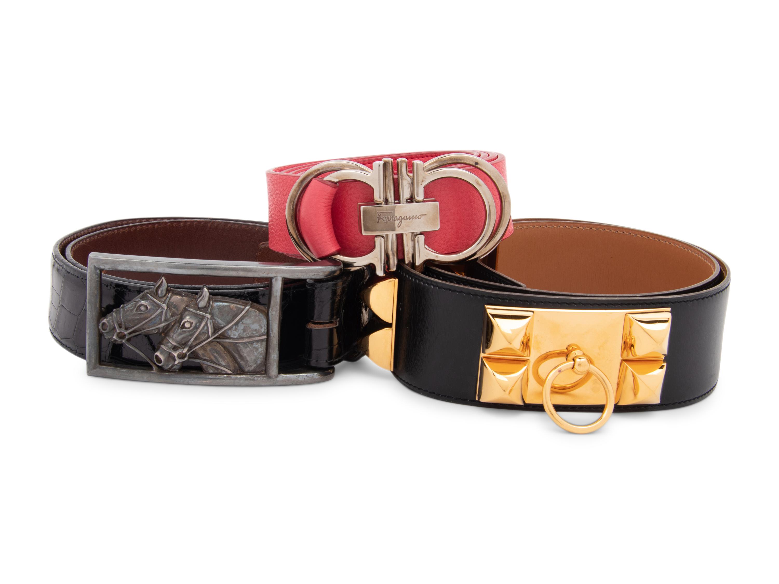 Three Designer Belts: Keiselstein-Cord, Ferragamo, Hermès, 1987 - 2000s