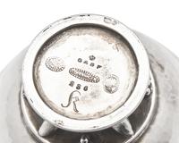 A Set of Six Georg Jensen Silver Salts with Glass Liners