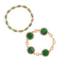 COLLECTION OF YELLOW GOLD AND JADE JEWELRY