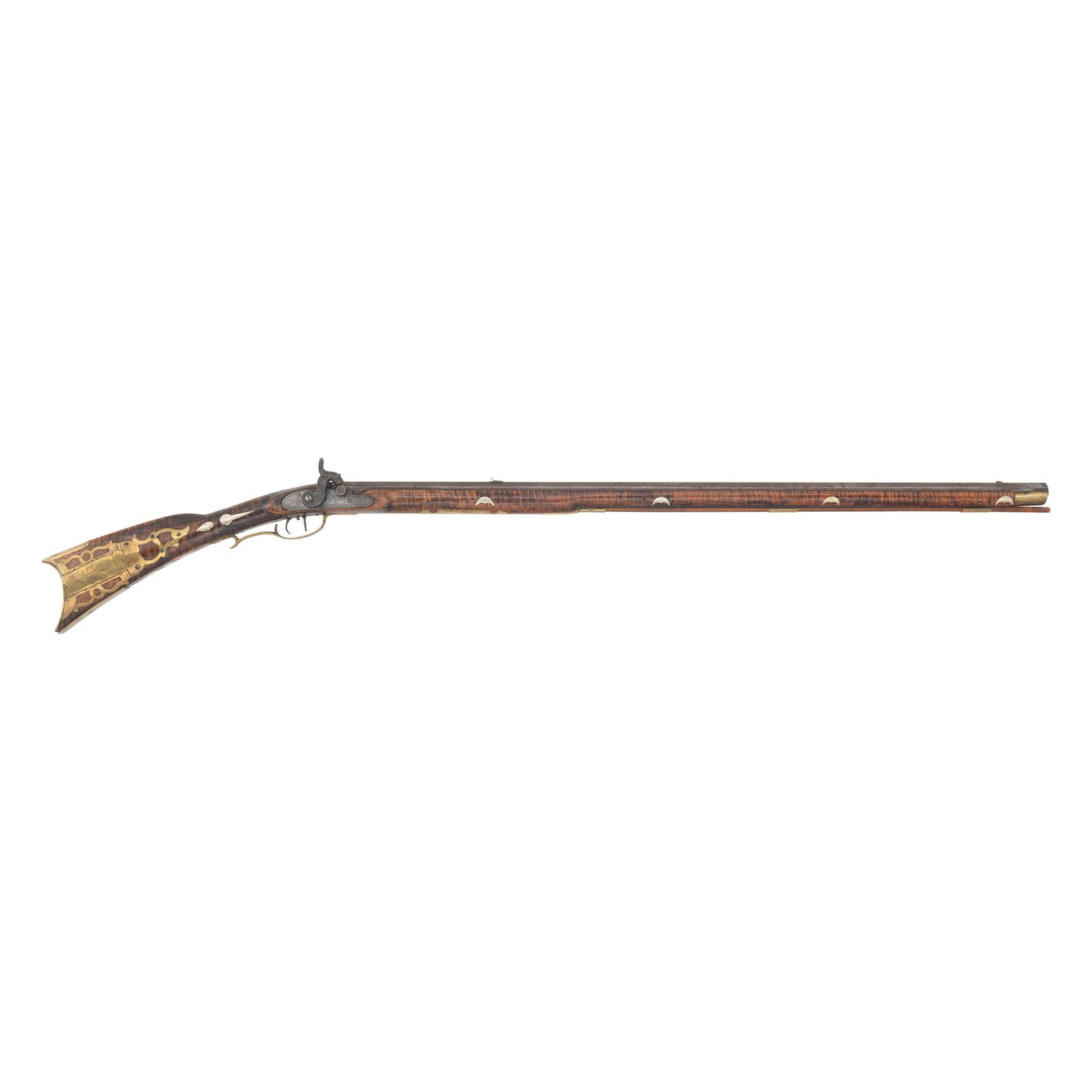 Silver Mounted Full Stock Kentucky Long Rifle Signed "W*L" (William Laudenslager of Snyder County, PA)