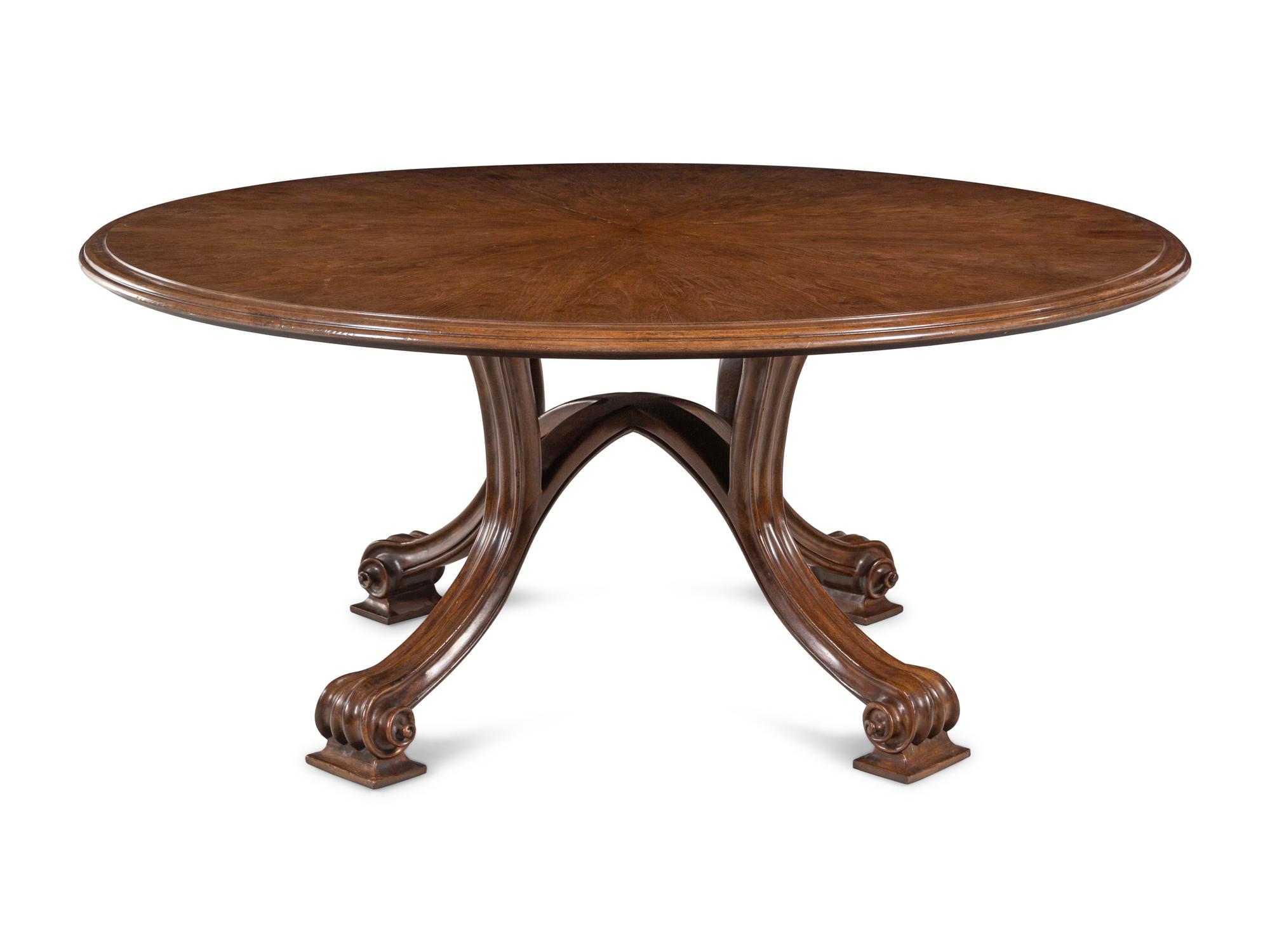 A Contemporary Walnut Dining Table