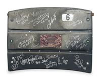 An Impressive Chicago Football and Baseball Hall of Fame Signed Autograph Vintage Wrigley Field Seatback (Beckett Authentication Services Letter BAS Certified),