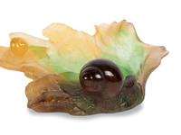 A Daum Pate-de-Verre Maple Leaf Tray