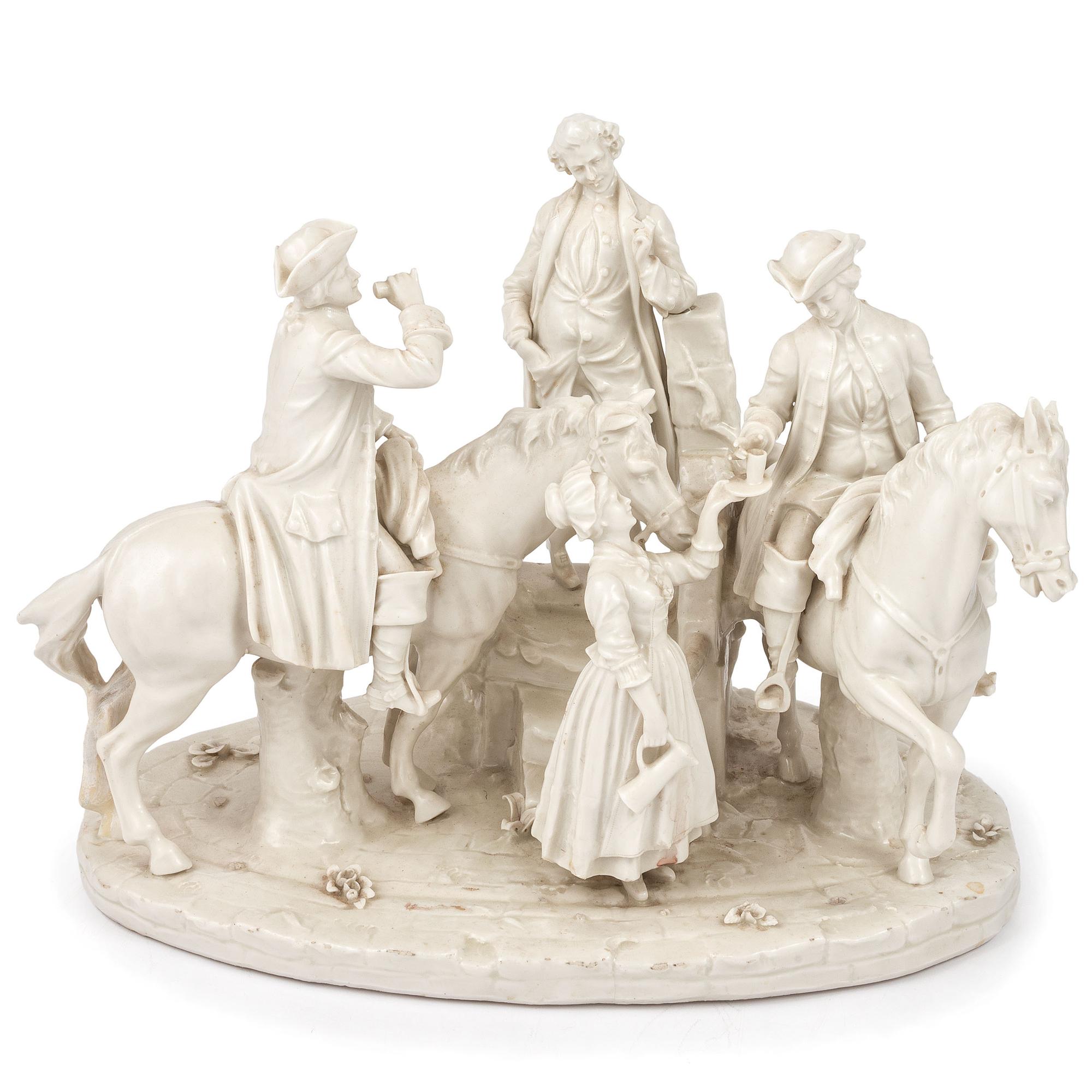 A German Blanc-de-Chine Porcelain Figural Group