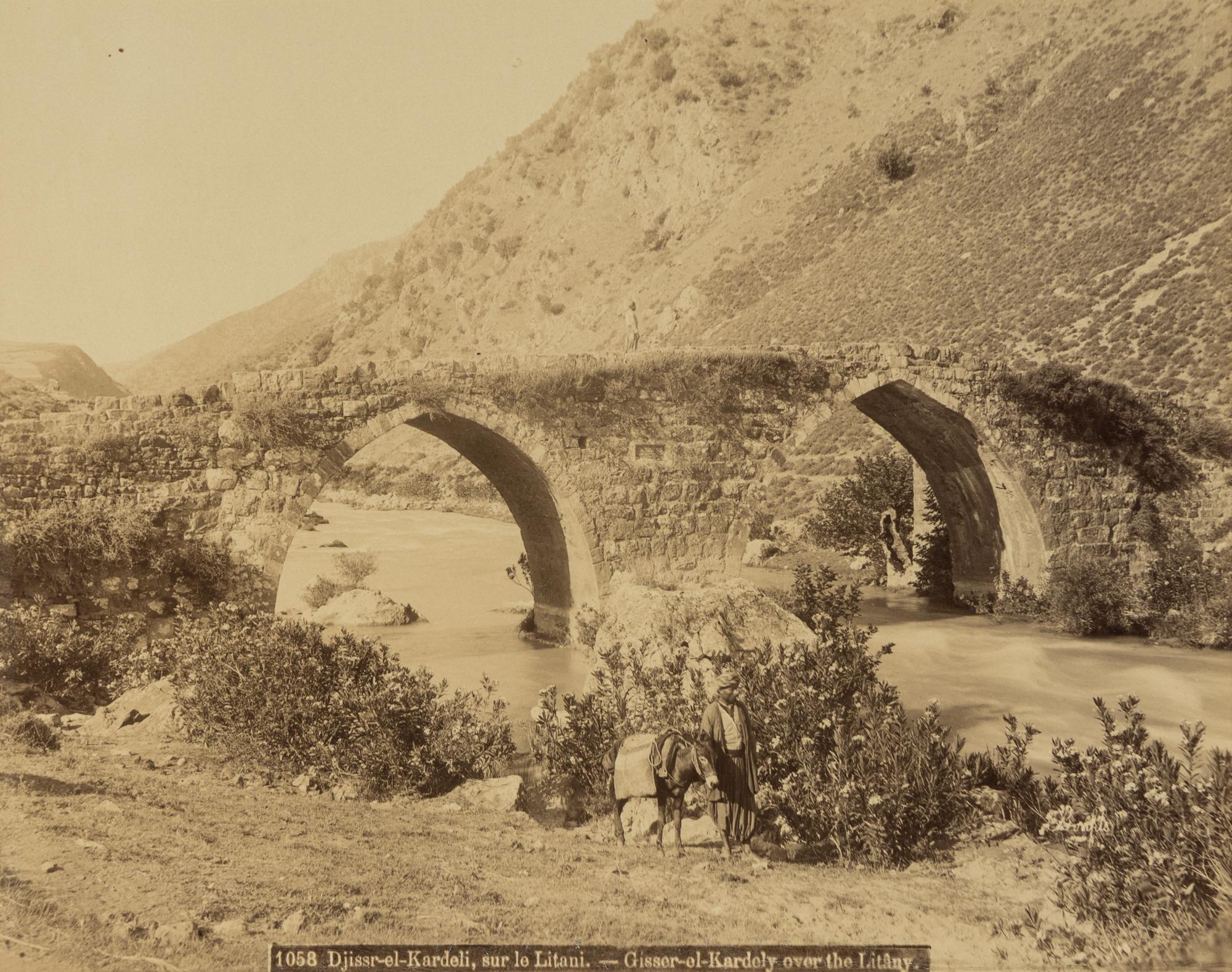 Félix Bonfils (1831-1885) Bethulie (Sanour) - general view; and Djissar-el-Kardeli, sur le Litani