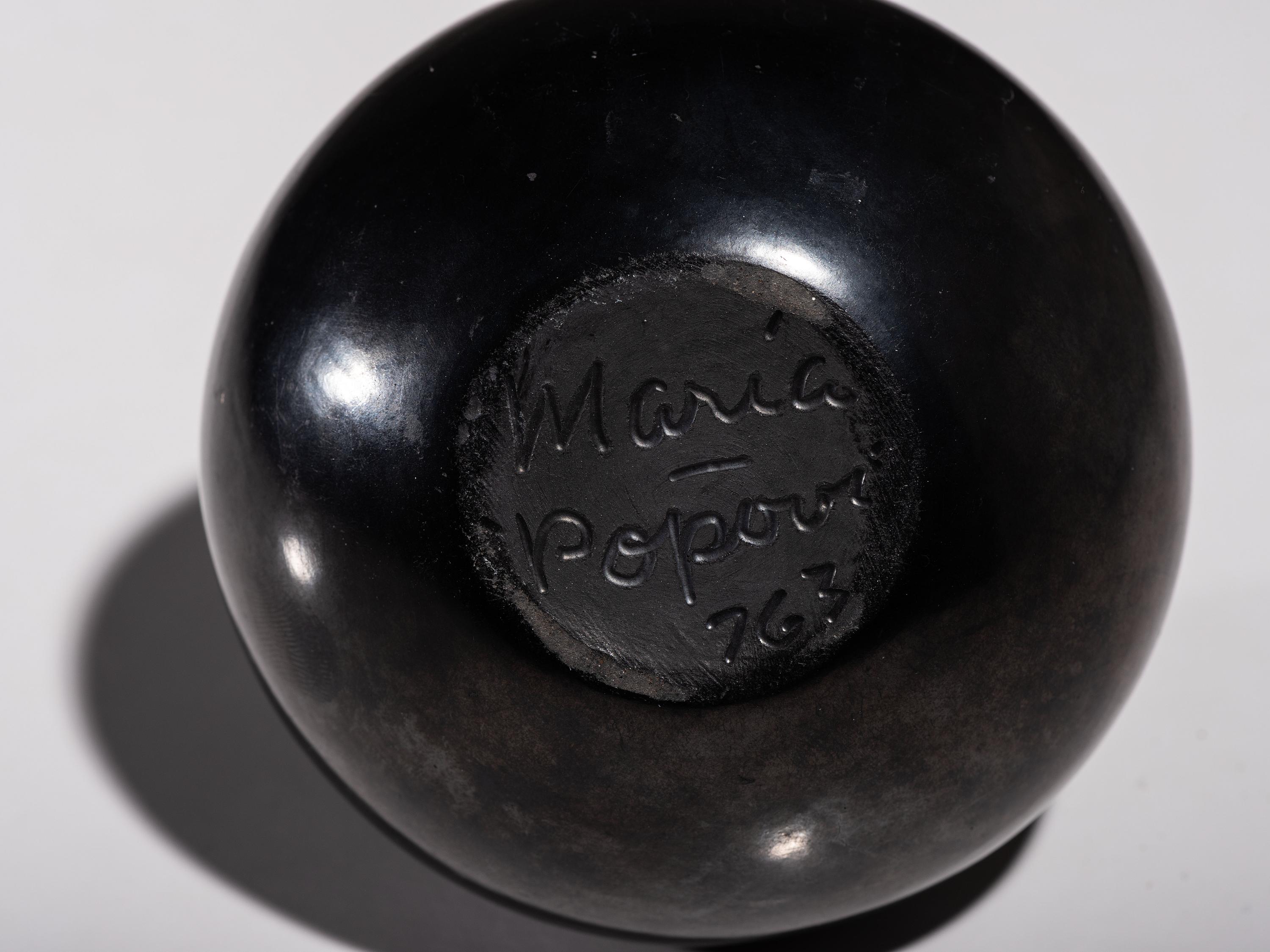 Blackware Pottery Jar, with Gunmetal Finish July 1963