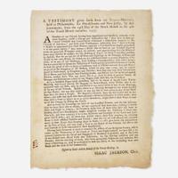 [Americana] [American Revolution] A Testimony given forth from our Yearly-Meeting, held at Philadelphia, for Pennsylvania and New-Jersey...from the 29th Day of the Ninth Month to the 4th of the Tenth Month...1777