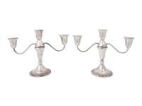 A Group of American Silver Candelabras and Holloware