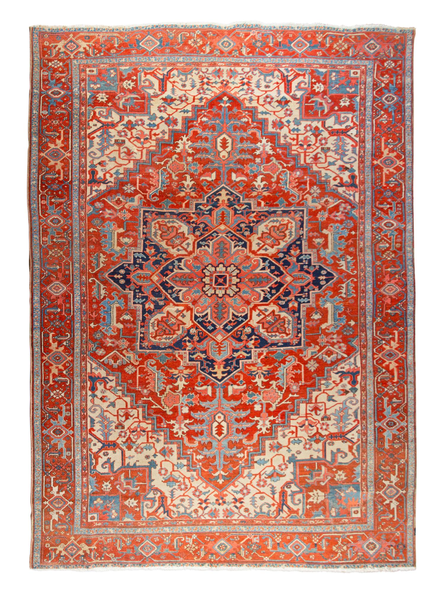 A Heriz Wool Rug 13 feet 5 inches x 9 feet 8 inches.