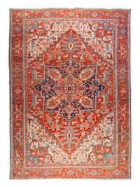A Heriz Wool Rug 13 feet 5 inches x 9 feet 8 inches.