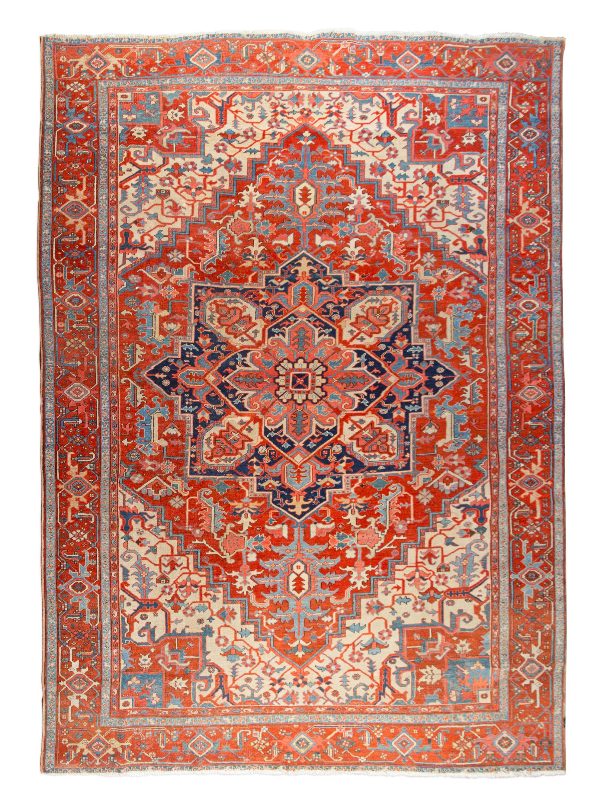 A Heriz Wool Rug 13 feet 5 inches x 9 feet 8 inches.
