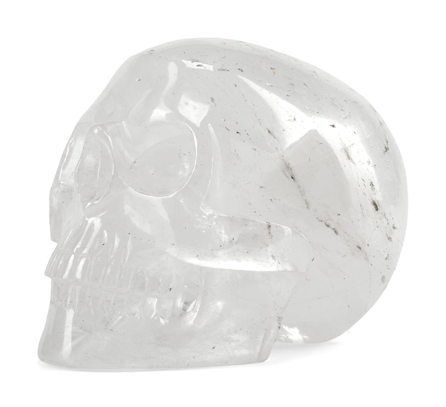 A Continental Carved Rock Crystal Skull