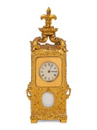 A French Gilt-Bronze Hour Repeater Carriage Clock in the Form of a Sedan Chair