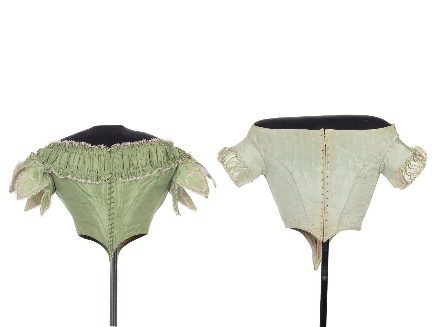 Three Silk Evening Bodices, 1850-60