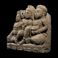 A Gandharan Carved Sandstone Figural Group