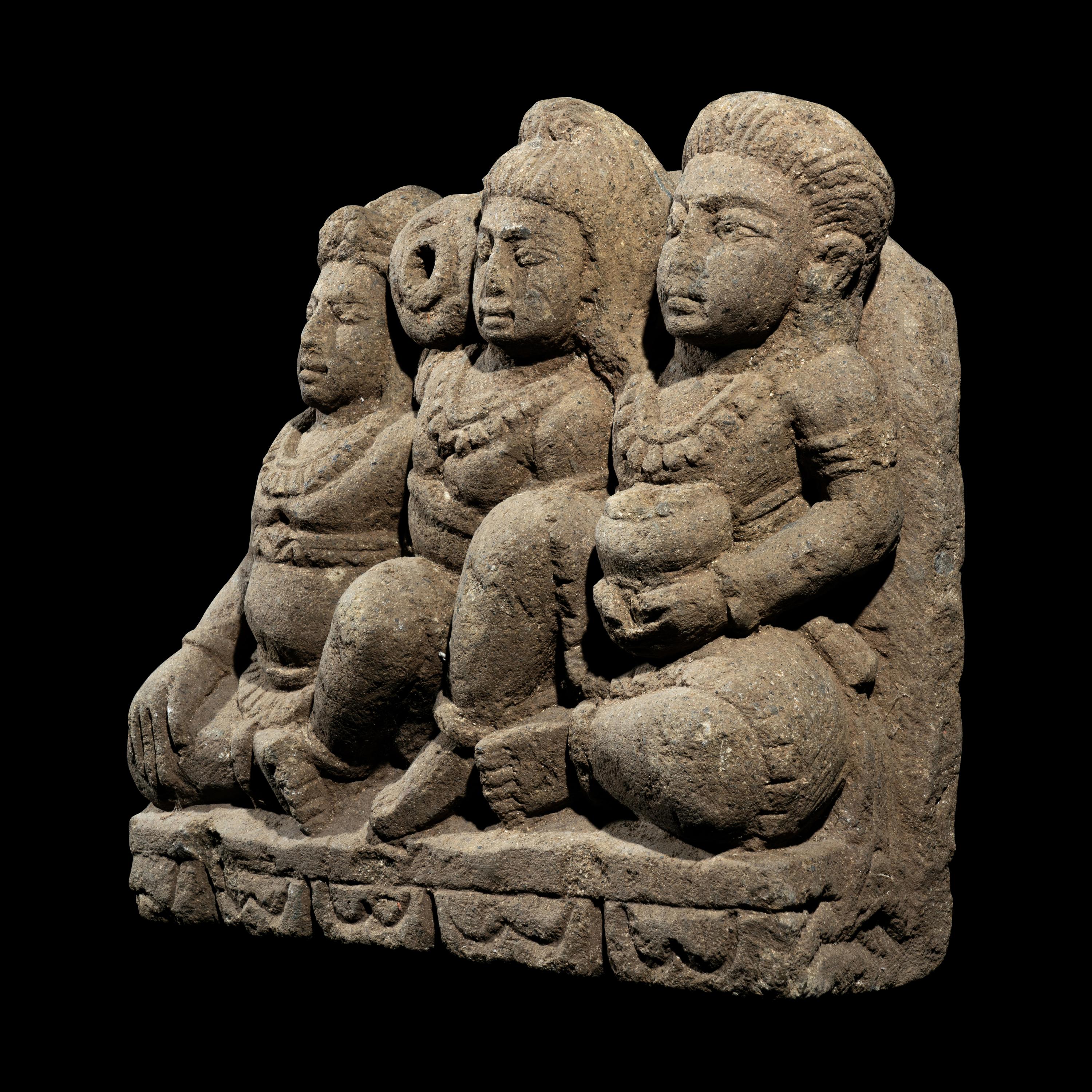 A Gandharan Carved Sandstone Figural Group