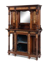 An English Rosewood, Marquetry and Bone Inlaid Cabinet