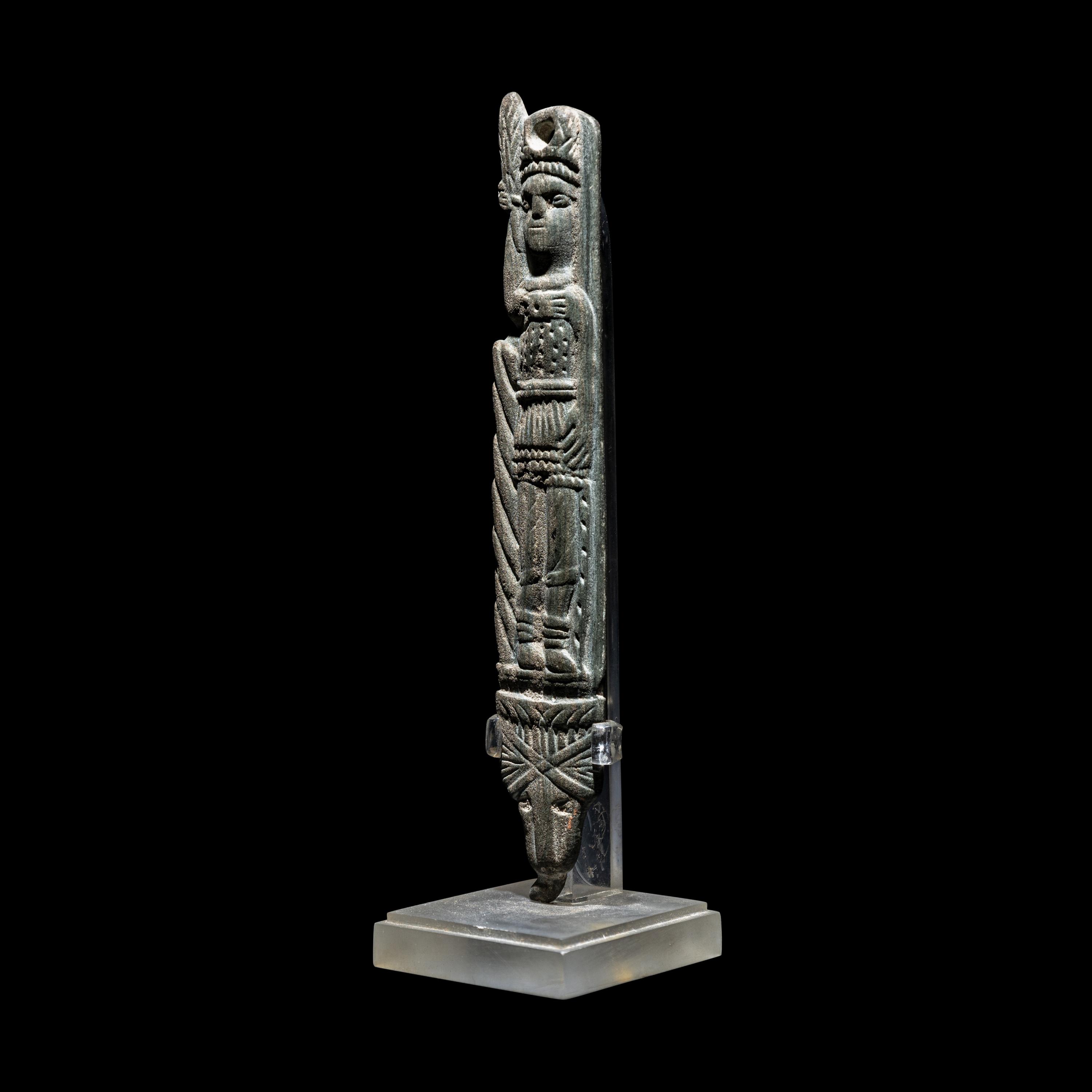 A Parthian or Roman Flint Carved Knife Handle