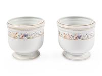 A Pair of Limoges Porcelain Cache Pots in the Audubon Pattern
