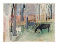 Layers of Time Series: Bathers, 1990 and Grazing Horses , 1989 (two works)