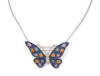 SOLD: MULTICOLOR SAPPHIRE AND DIAMOND BUTTERFLY PENDANT/BROOCH
