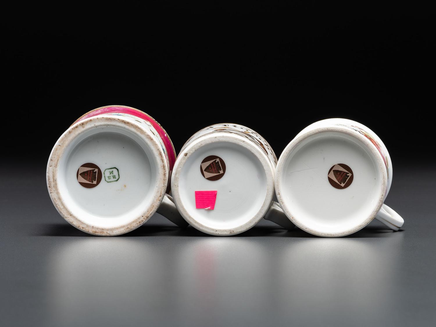 Three Porcelain Occupational Shaving Mugs