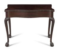 A George III Carved Mahogany Flip-Top Table