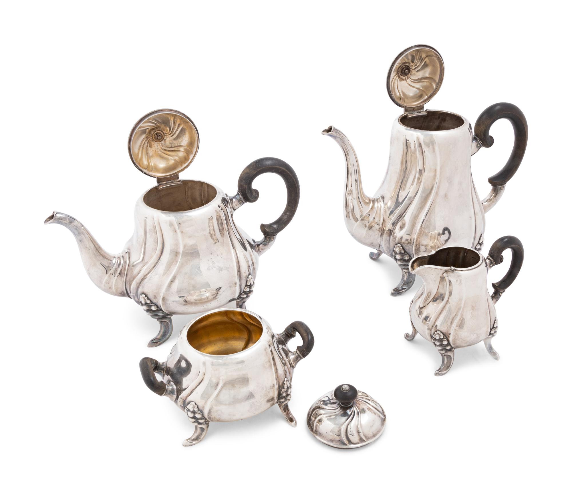 A German Silver-Plate Four-Piece Tea and Coffee Service