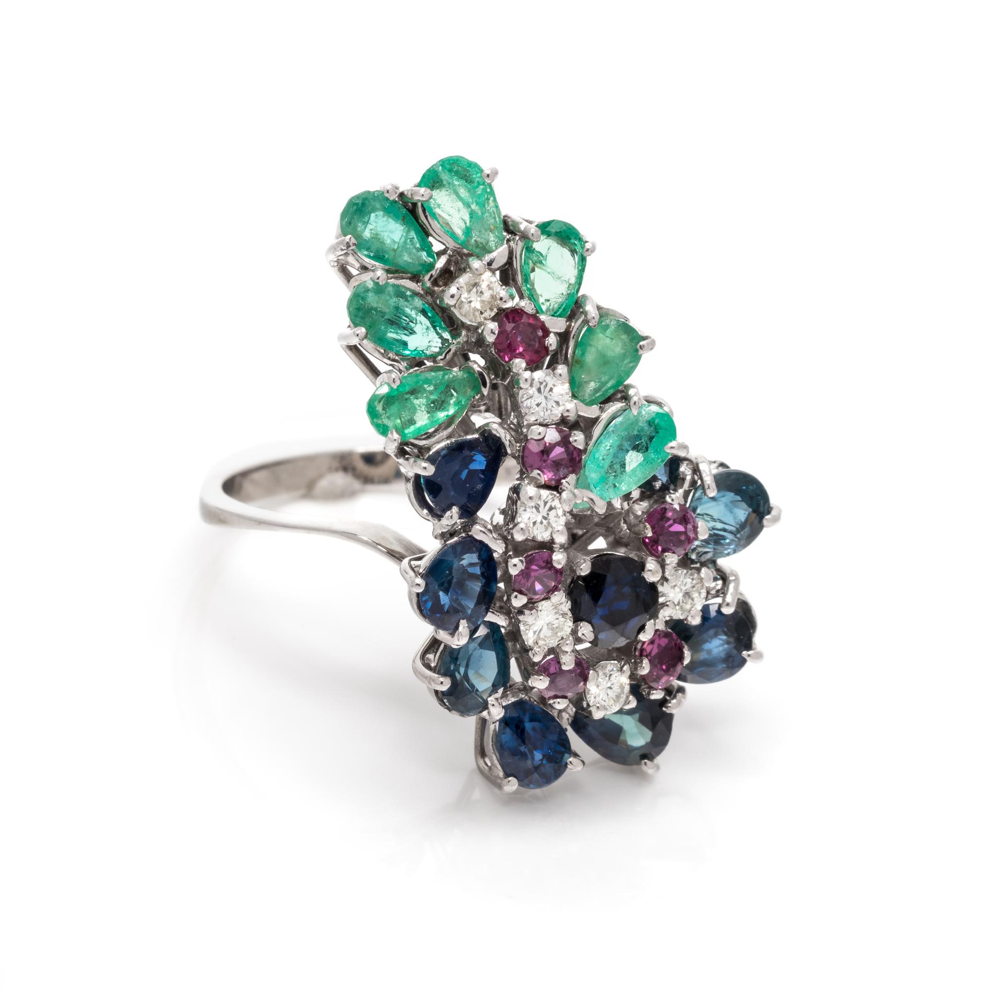 MULTIGEM AND DIAMOND RING