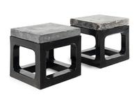 A Pair of Chinese 'Gold Brick' Jinzhuan Stele Top Side Tables, Daoguang Period 清道光十八年 金磚一對
