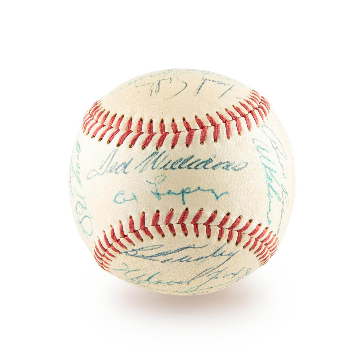 A 1955 Multi Signed American League All Star Baseball Including Mickey Mantle and Ted Williams (Beckett Authentication Services)