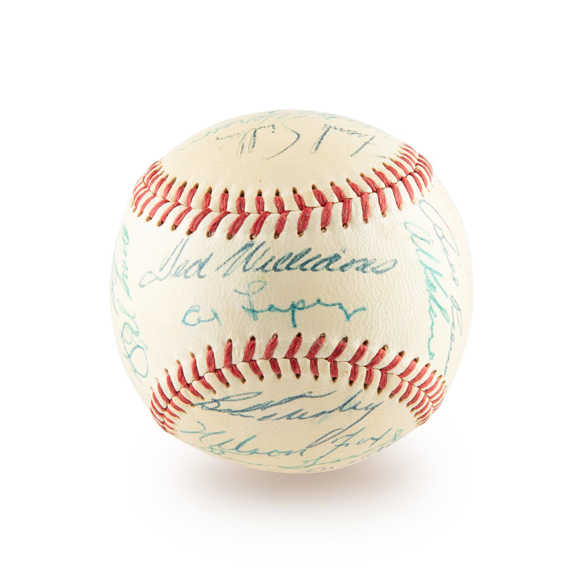 A 1955 Multi Signed American League All Star Baseball Including Mickey Mantle and Ted Williams (Beckett Authentication Services)
