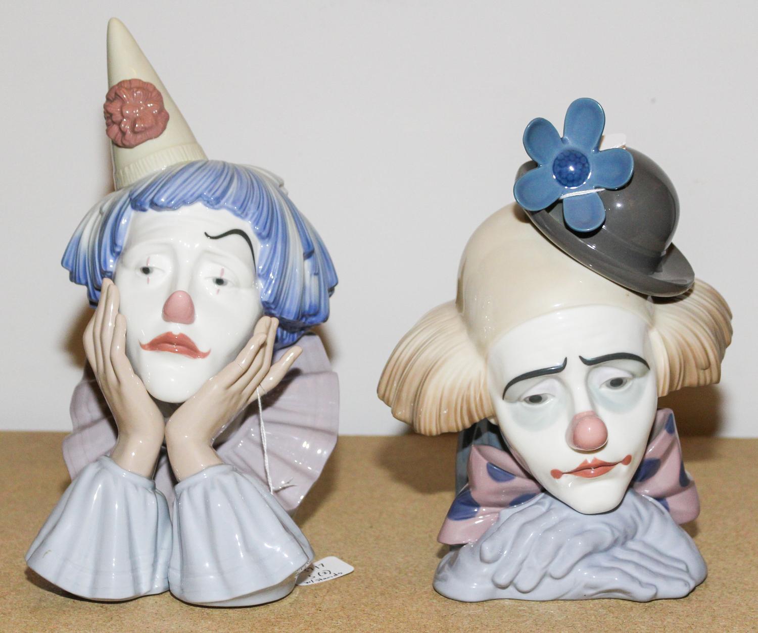 Two Lladro Busts Height of taller 11 inches.