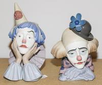 Two Lladro Busts Height of taller 11 inches.