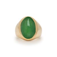 YELLOW GOLD AND JADE RING