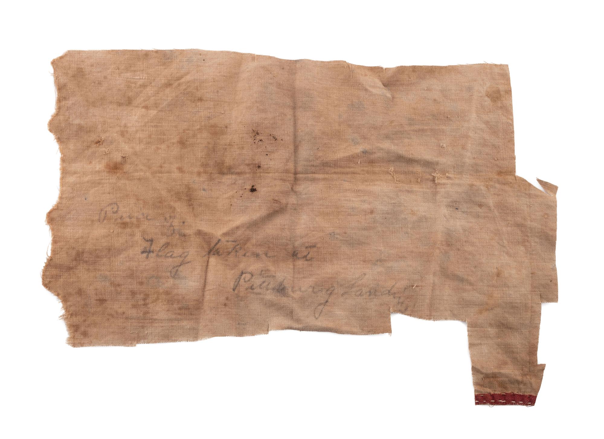 [CIVIL WAR]. Remnant of CSA flag captured at the Battle of Shiloh.