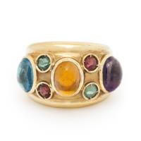Multigem and Yellow Gold Ring